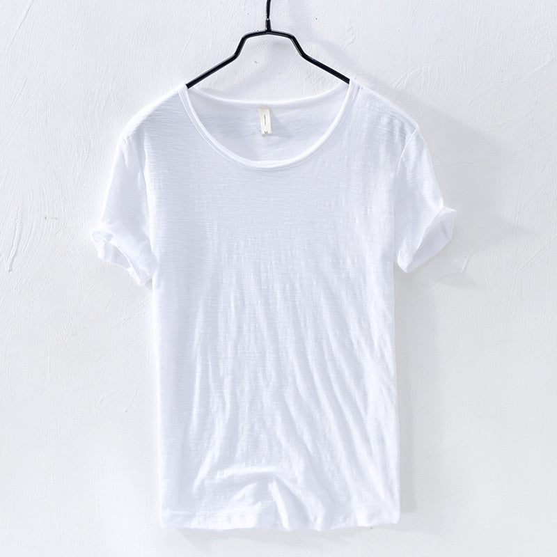 T-Shirt – leicht – mit kurzen Ärmeln – Rundhalsausschnitt – Herrenbekleidung-HauteBerlin