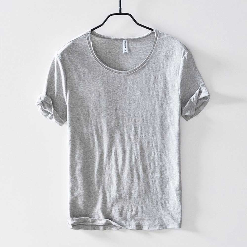 T-Shirt – leicht – mit kurzen Ärmeln – Rundhalsausschnitt – Herrenbekleidung-HauteBerlin