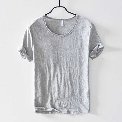 T-Shirt – leicht – mit kurzen Ärmeln – Rundhalsausschnitt – Herrenbekleidung-HauteBerlin
