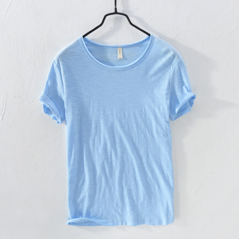 T-Shirt – leicht – mit kurzen Ärmeln – Rundhalsausschnitt – Herrenbekleidung-HauteBerlin