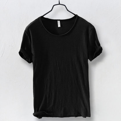 T-Shirt – leicht – mit kurzen Ärmeln – Rundhalsausschnitt – Herrenbekleidung-HauteBerlin
