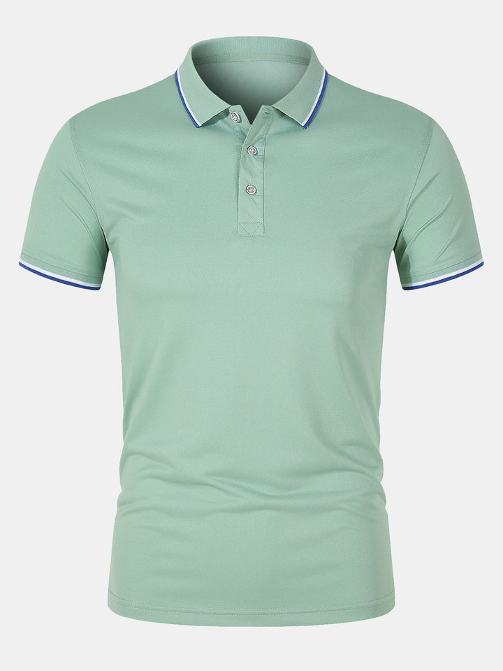 T-Shirt mit Kragen – schmal geschnitten – kurze Ärmel – Poloshirt – Herrenbekleidung-HauteBerlin