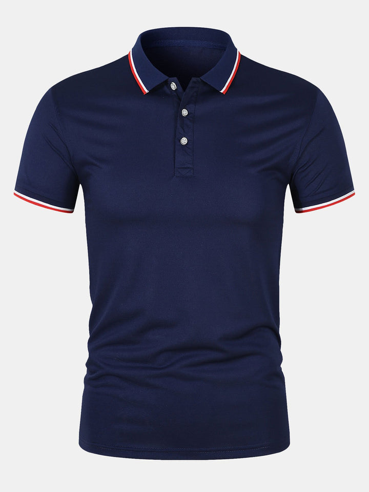 T-Shirt mit Kragen – schmal geschnitten – kurze Ärmel – Poloshirt – Herrenbekleidung-HauteBerlin
