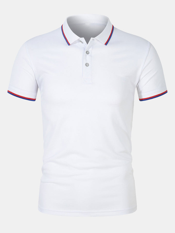 T-Shirt mit Kragen – schmal geschnitten – kurze Ärmel – Poloshirt – Herrenbekleidung-HauteBerlin