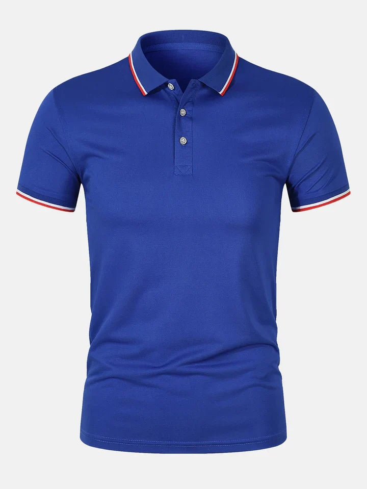 T-Shirt mit Kragen – schmal geschnitten – kurze Ärmel – Poloshirt – Herrenbekleidung-HauteBerlin