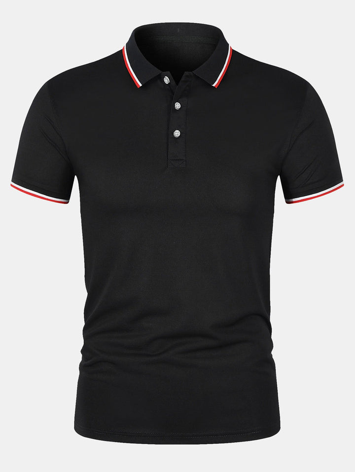 T-Shirt mit Kragen – schmal geschnitten – kurze Ärmel – Poloshirt – Herrenbekleidung-HauteBerlin