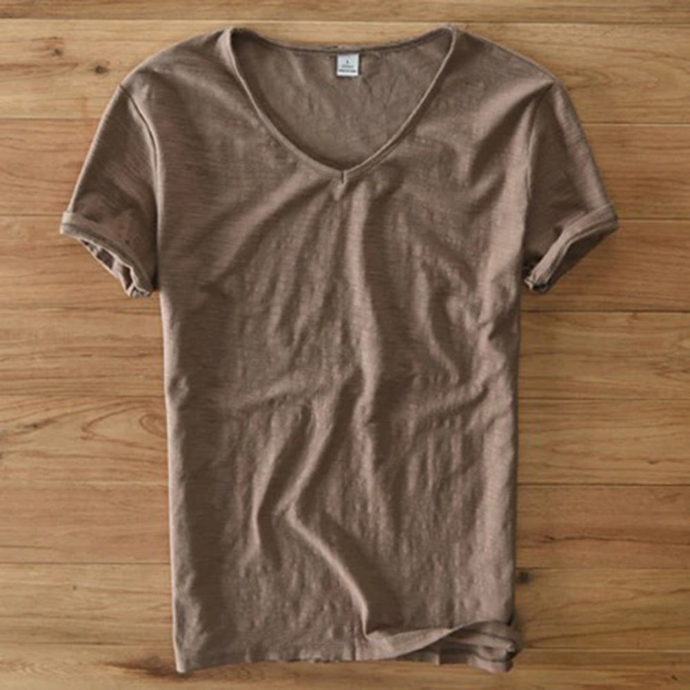 T-Shirt mit V-Ausschnitt | Leicht | Kurzarm | Sommershirt | Herren-T-Shirt-HauteBerlin