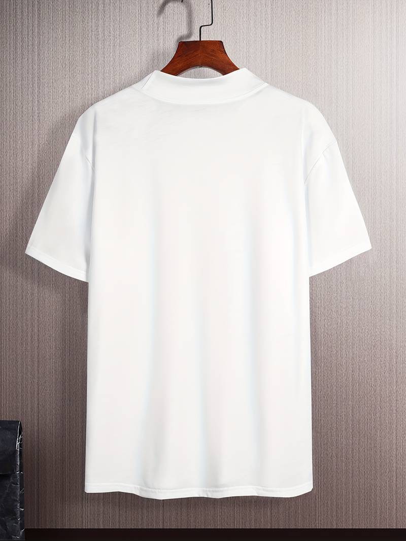 T-Shirt mit hohem Kragen | Kurzarm | Rollkragen | Herren-T-Shirt | Herrenbekleidung-HauteBerlin