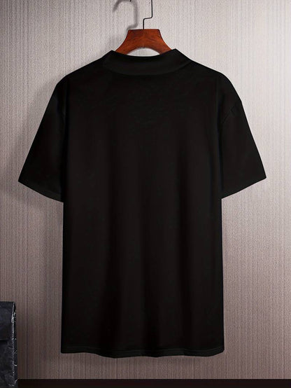 T-Shirt mit hohem Kragen | Kurzarm | Rollkragen | Herren-T-Shirt | Herrenbekleidung-HauteBerlin