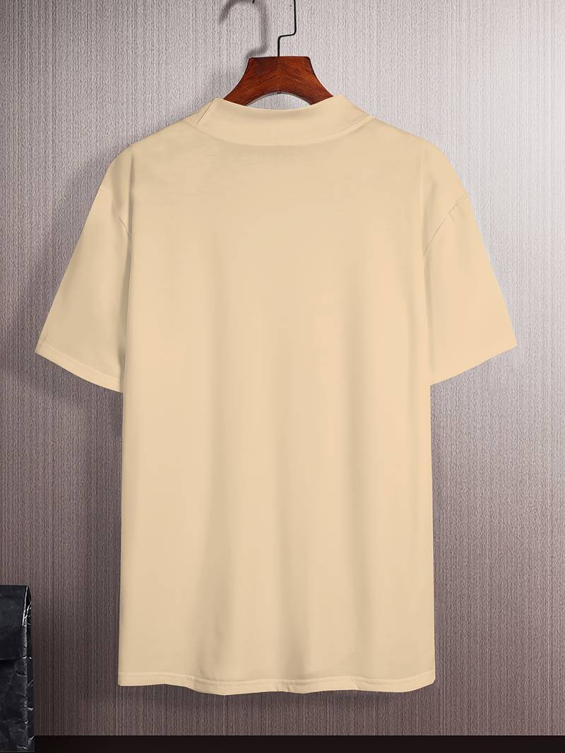 T-Shirt mit hohem Kragen | Kurzarm | Rollkragen | Herren-T-Shirt | Herrenbekleidung-HauteBerlin