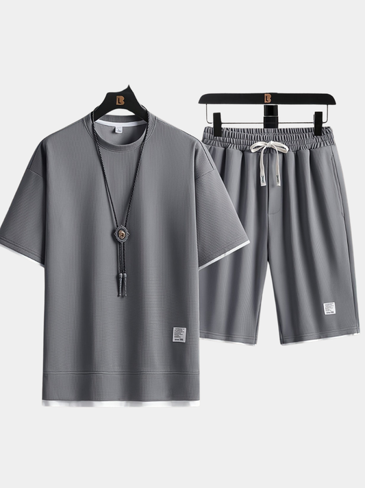 T-Shirt und Shorts im Set | Oversized | Kordelzug | Zweiteiliges Set | Herrenbekleidung-HauteBerlin