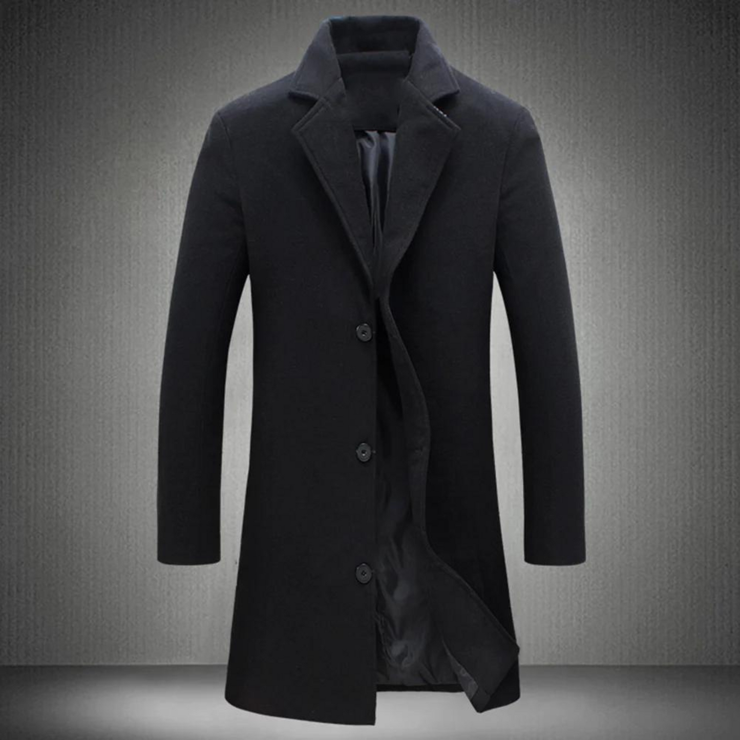 Morvant – Klassischer Herren Wollmantel aus Warmem Material für Herbst & Winter-Schwarz-M-HauteBerlin