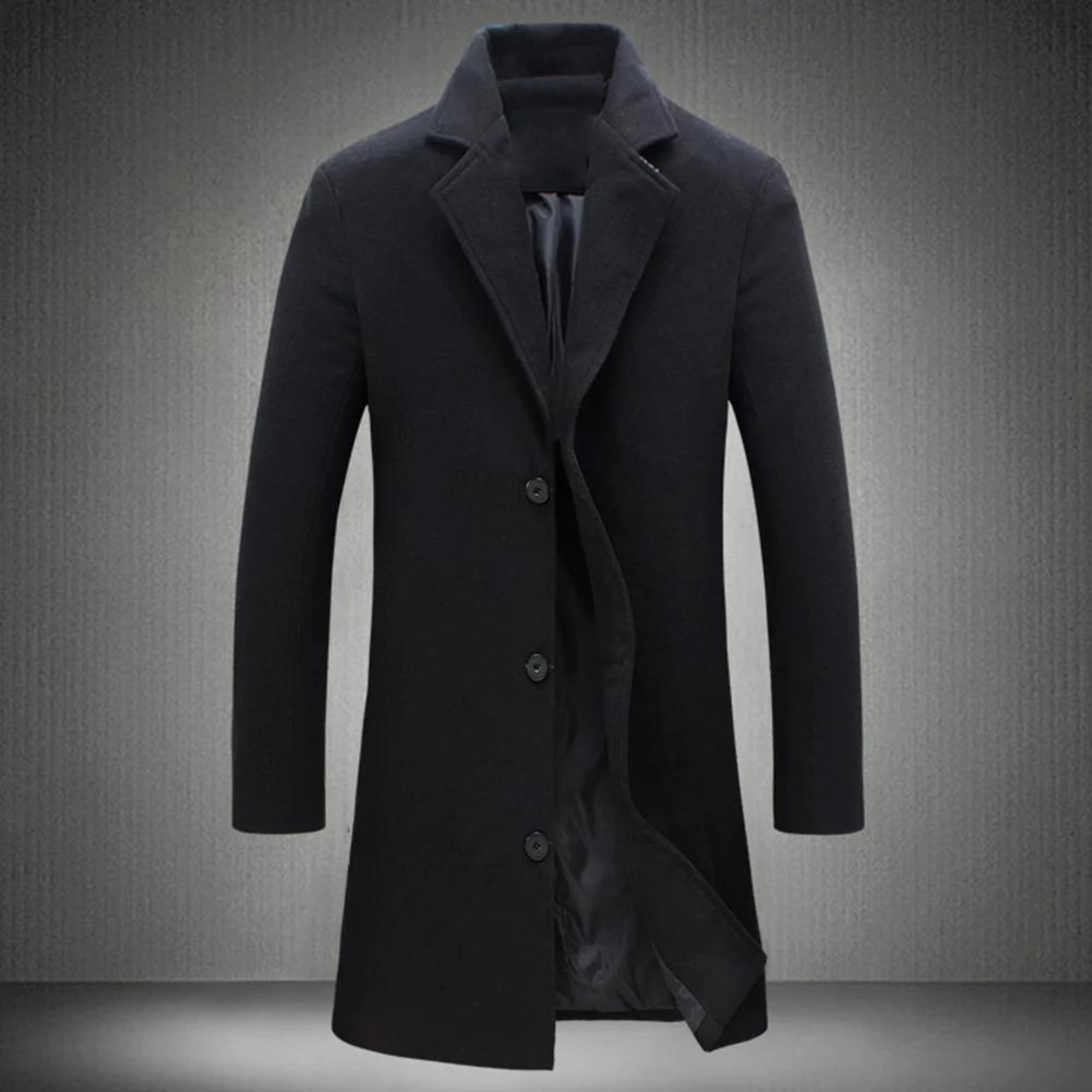 Morvant – Klassischer Herren Wollmantel aus Warmem Material für Herbst & Winter-Schwarz-M-HauteBerlin