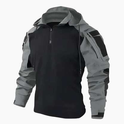 Taktische Jacke | Halb-Reißverschluss | Kapuze | Militärjacke | Herrenbekleidung-HauteBerlin