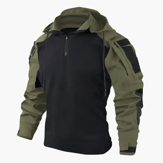 Taktische Jacke | Halb-Reißverschluss | Kapuze | Militärjacke | Herrenbekleidung-HauteBerlin