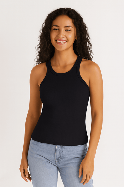 Tank-Top - Damen geripptes Slim Fit Top-HauteBerlin