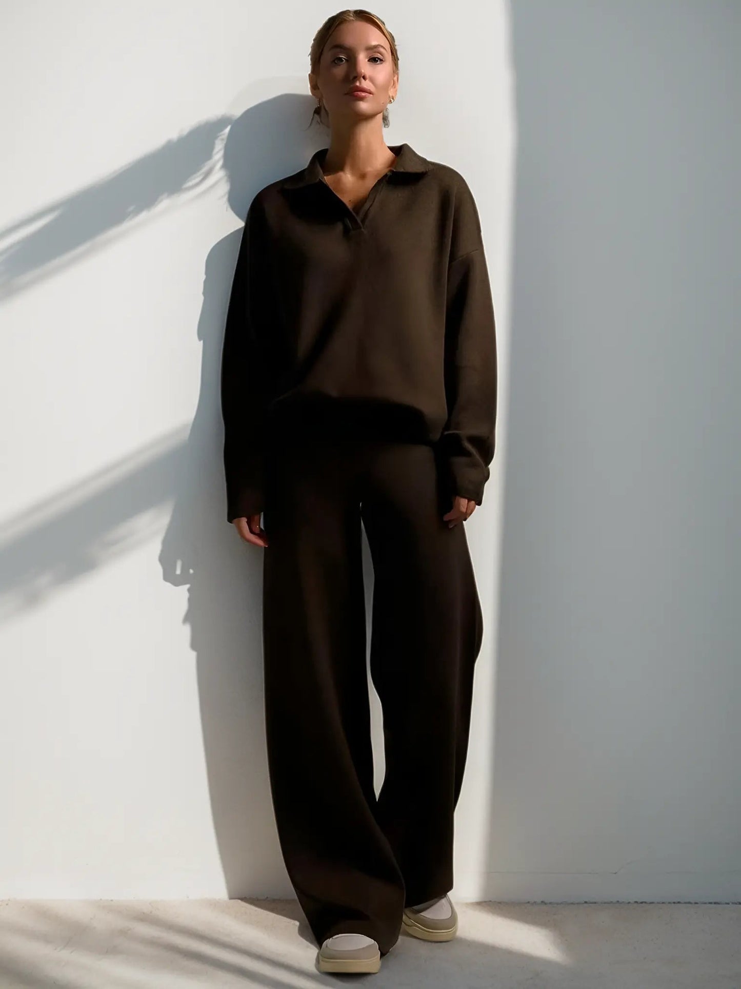 Loungewear-Set | Zweiteilig | Lockere Passform | Strick-Set | Loungewear-Set für Damen