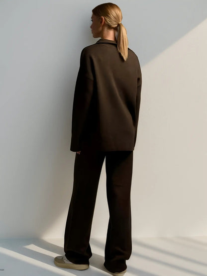 Loungewear-Set | Zweiteilig | Lockere Passform | Strick-Set | Loungewear-Set für Damen