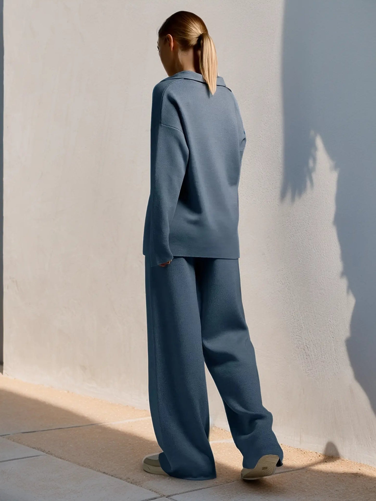 Loungewear-Set | Zweiteilig | Lockere Passform | Strick-Set | Loungewear-Set für Damen