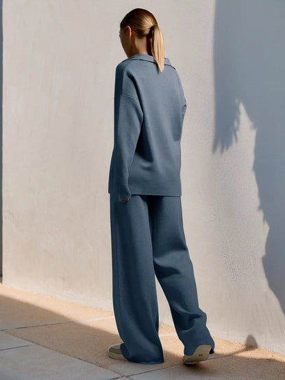 Loungewear-Set | Zweiteilig | Lockere Passform | Strick-Set | Loungewear-Set für Damen