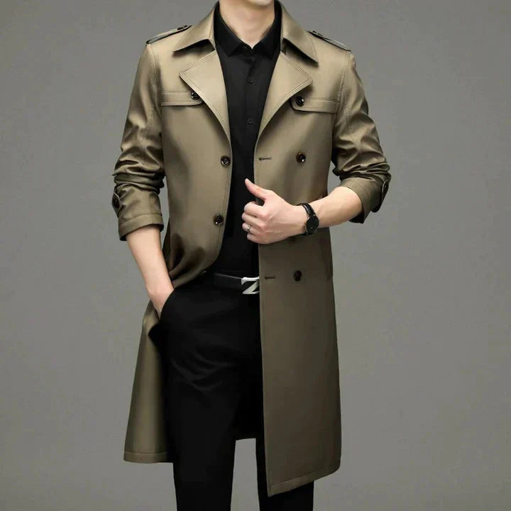 Trenchcoat - Zweireiher - Mittellang - Herrenjacke - Herbstjacke-HauteBerlin