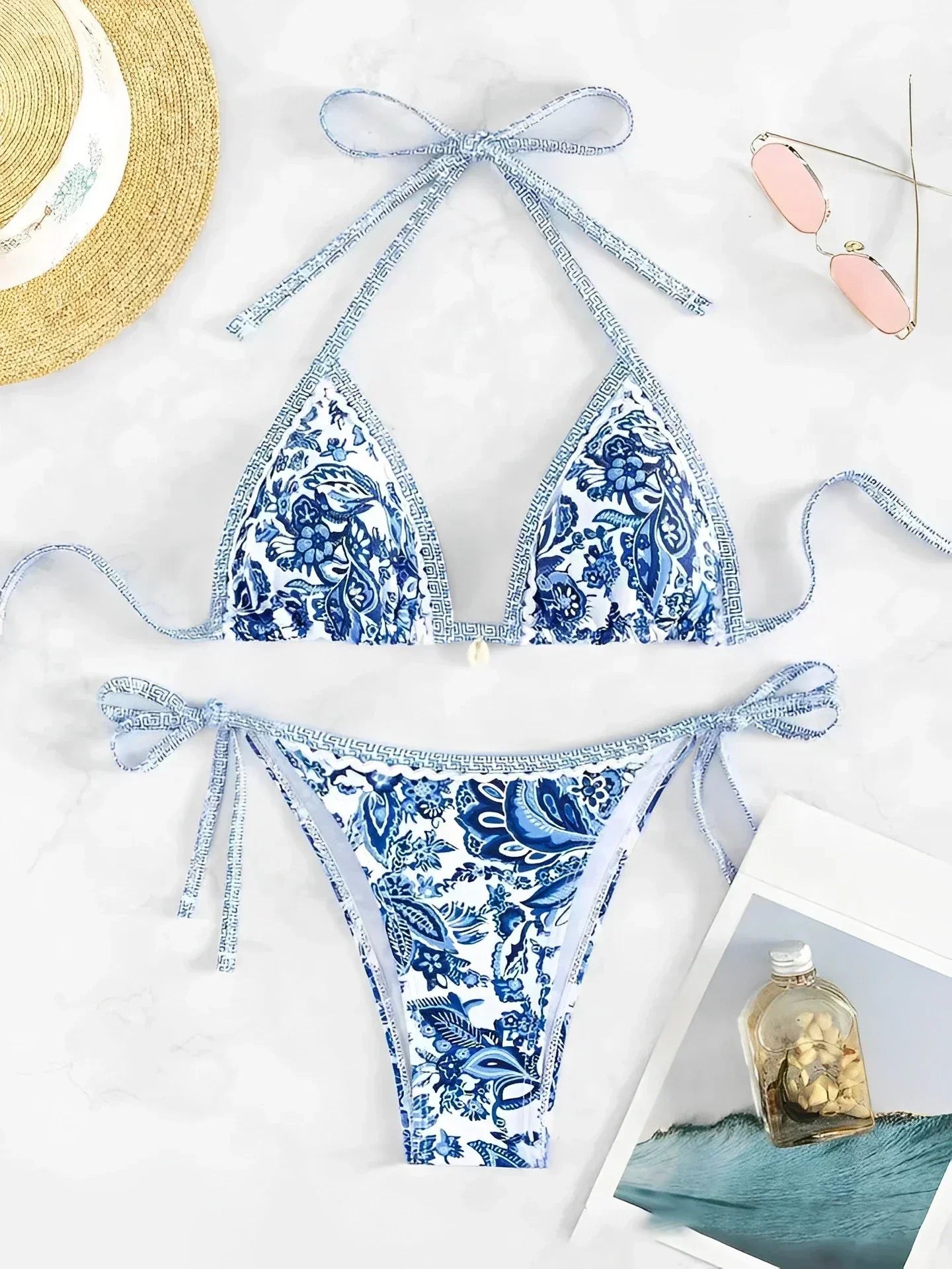 Triangle Bikini – Bikini-Set mit Muster für Damen-HauteBerlin