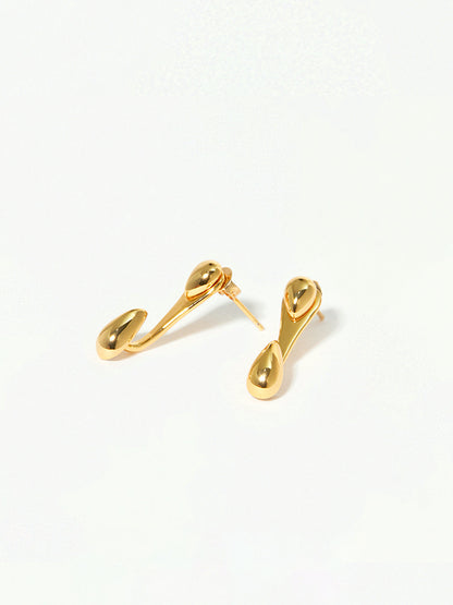 Tropfenförmiger Ohrring – Minimalistische goldene Ohrstecker für Damen-HauteBerlin