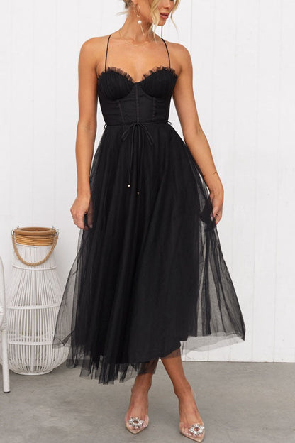 Tüllkleid | Ärmellos | Midi | Korsettkleid | Cocktailkleid-HauteBerlin