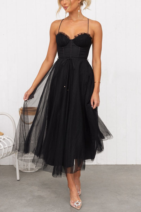 Tüllkleid | Ärmellos | Midi | Korsettkleid | Cocktailkleid-HauteBerlin