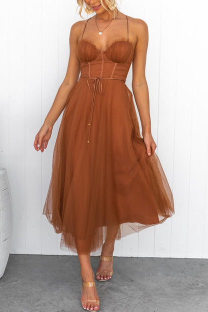 Tüllkleid | Ärmellos | Midi | Korsettkleid | Cocktailkleid-HauteBerlin