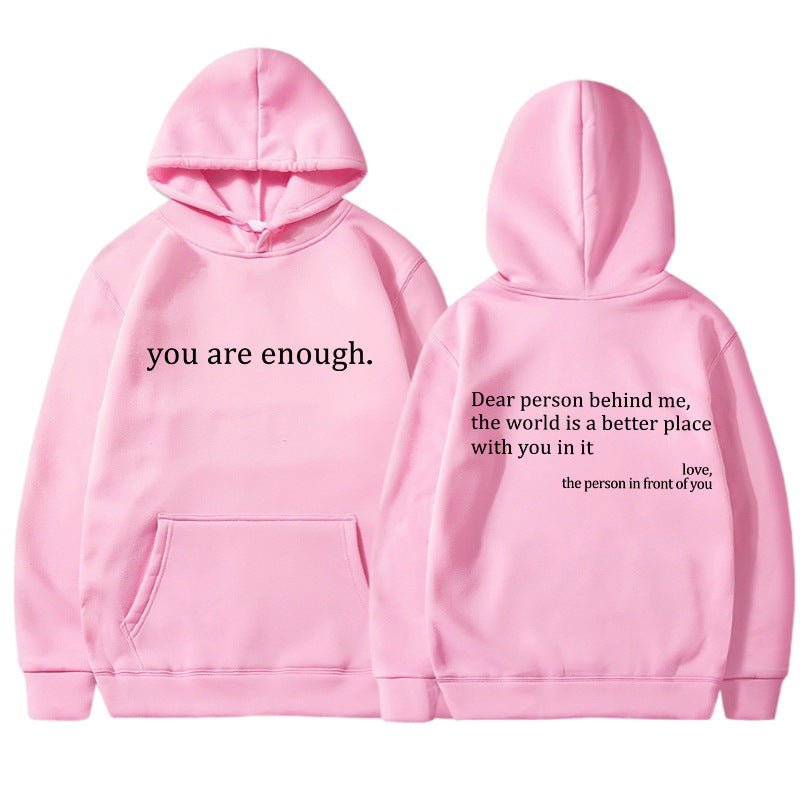 Übergroßer Hoodie - Unisex Warm bedruckter Text Pullover Hoodie-HauteBerlin