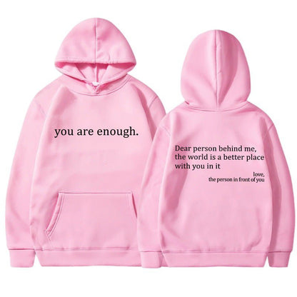 Übergroßer Hoodie - Unisex Warm bedruckter Text Pullover Hoodie-HauteBerlin
