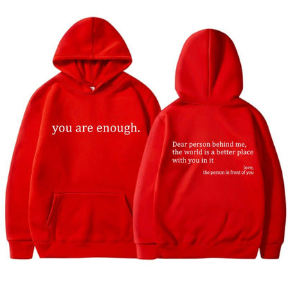 Übergroßer Hoodie - Unisex Warm bedruckter Text Pullover Hoodie-HauteBerlin