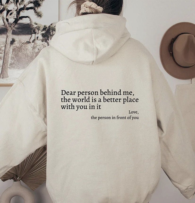 Übergroßer Hoodie - Unisex Warm bedruckter Text Pullover Hoodie-HauteBerlin