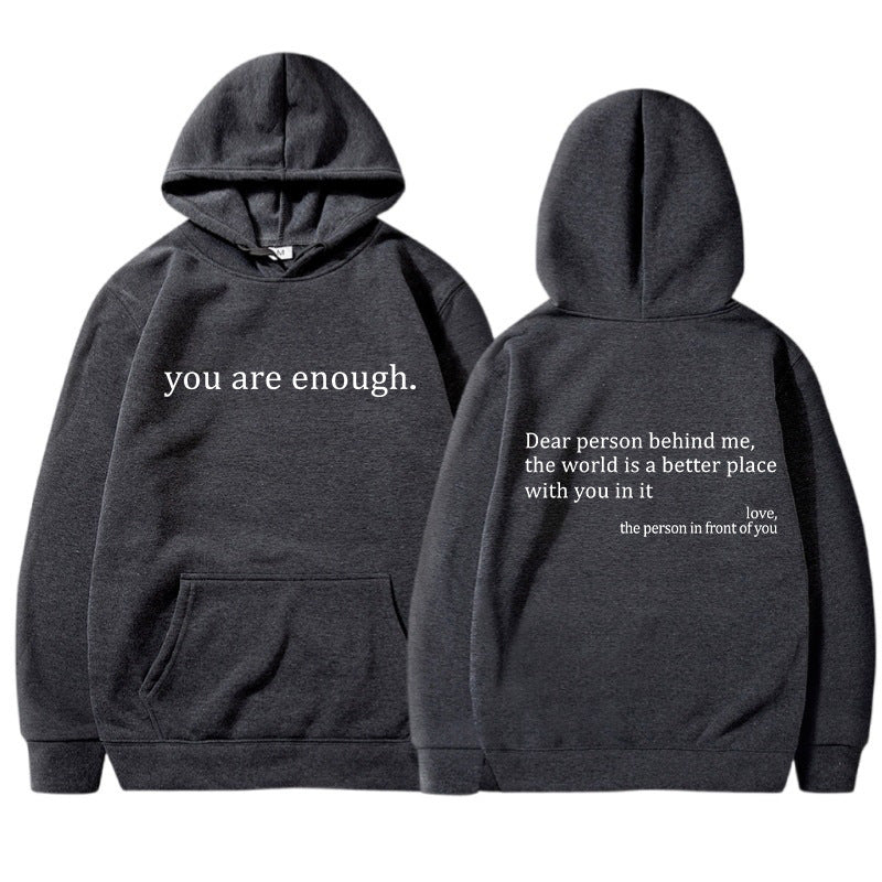 Übergroßer Hoodie - Unisex Warm bedruckter Text Pullover Hoodie-HauteBerlin