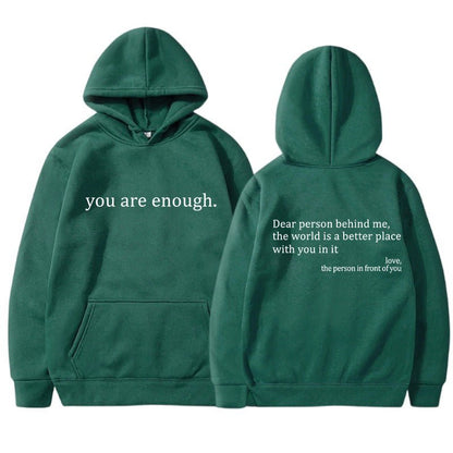 Übergroßer Hoodie - Unisex Warm bedruckter Text Pullover Hoodie-HauteBerlin