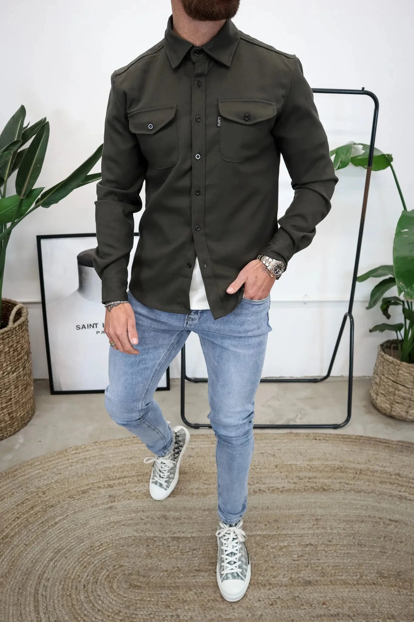 Überhemd | Brusttaschen | Button-Up | Hemdjacke | Herrenbekleidung-HauteBerlin