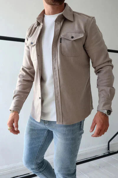 Überhemd - Brusttaschen - Knopfleiste - Hemdjacke - Herrenbekleidung-HauteBerlin