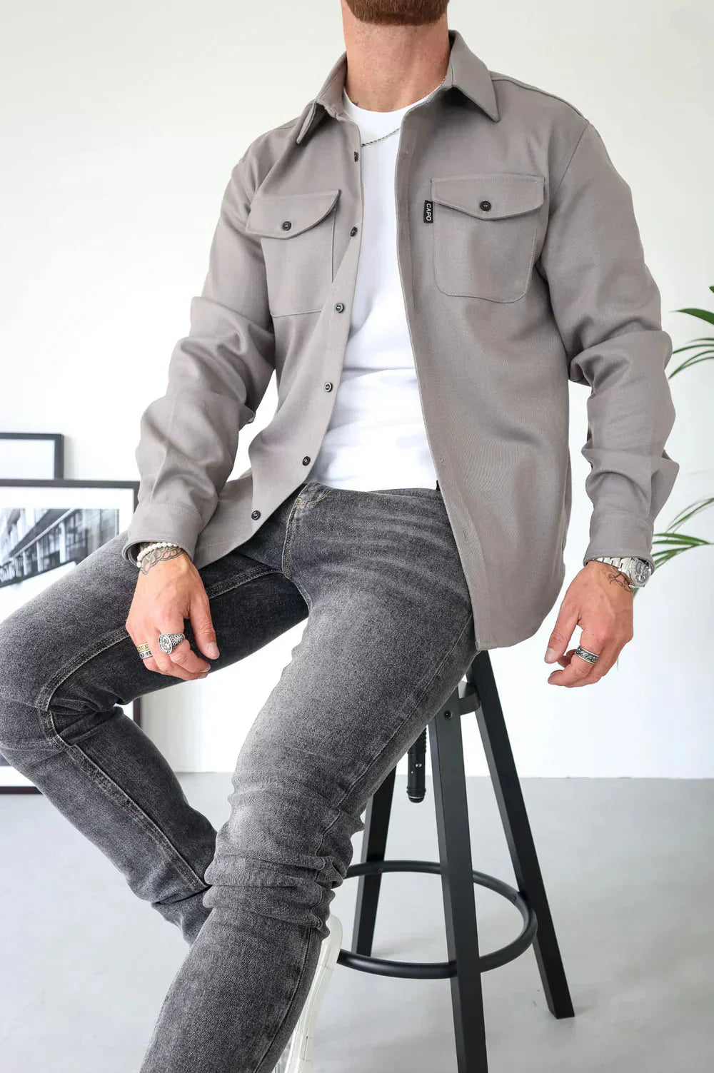 Überhemd - Button-Up - Langarm - Hemdjacke - Herrenjacke-HauteBerlin