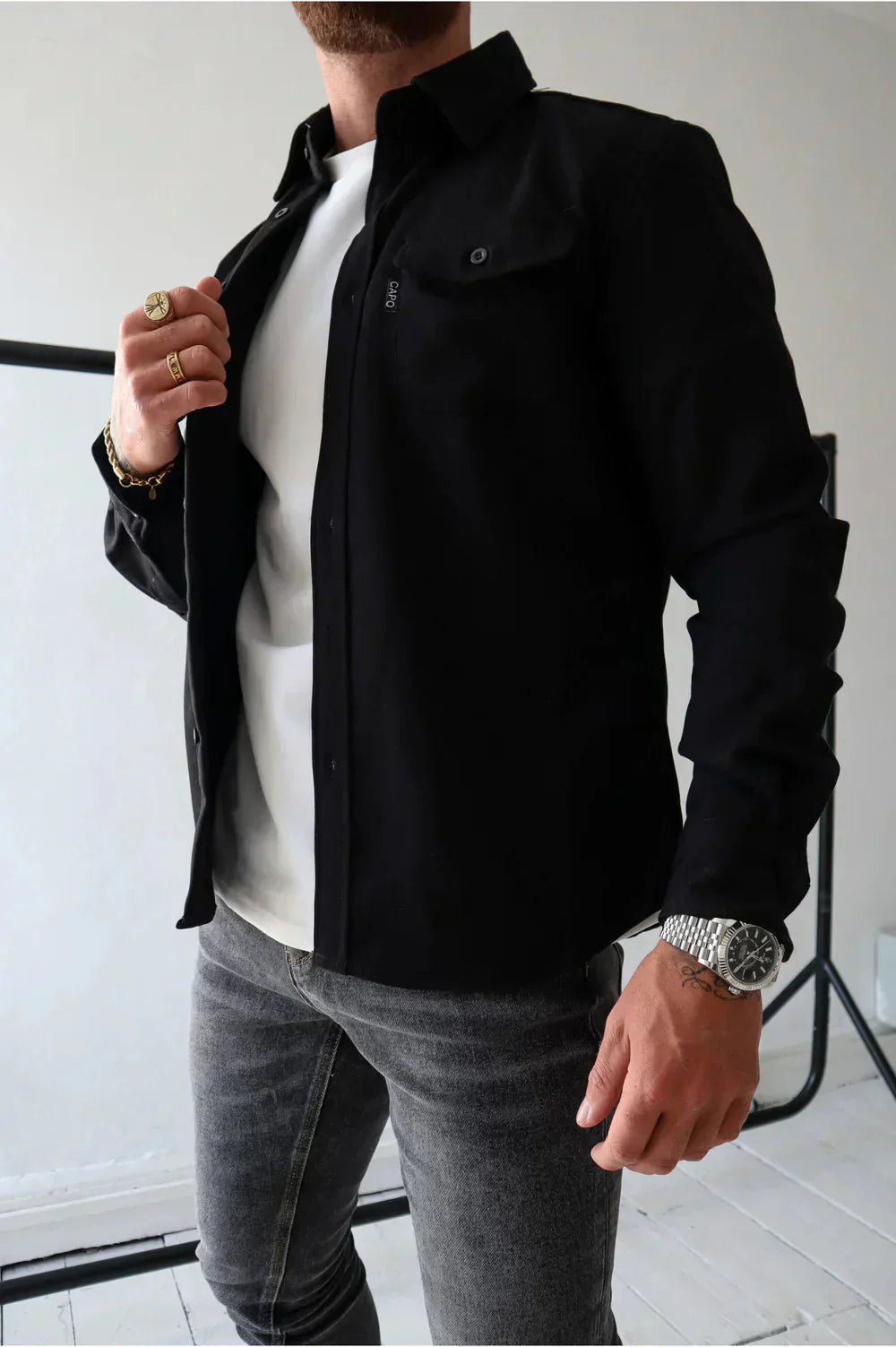 Überhemd - Button-Up - Langarm - Hemdjacke - Herrenjacke-HauteBerlin