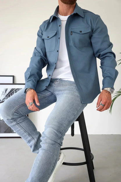 Überhemd - Button-Up - Langarm - Hemdjacke - Herrenjacke-HauteBerlin