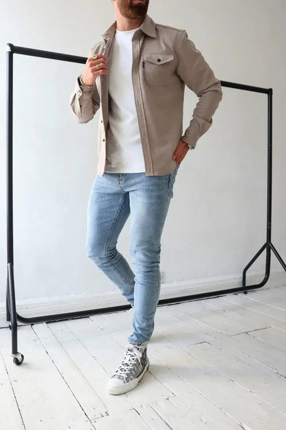 Überhemd - Button-Up - Langarm - Hemdjacke - Herrenjacke-HauteBerlin