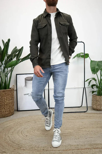 Überhemd - Button-Up - Langarm - Hemdjacke - Herrenjacke-HauteBerlin