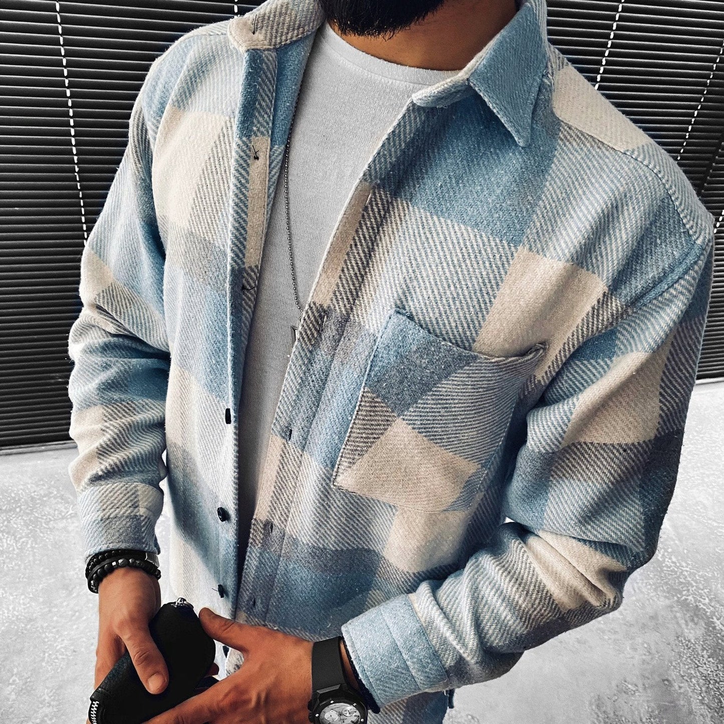 Überhemd | Plaid | Button-Up | Hemdjacke | Herrenbekleidung-HauteBerlin