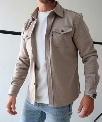 Überhemd - Umlegekragen - Langarm - Button-Up Hemd - Herrenhemden-HauteBerlin