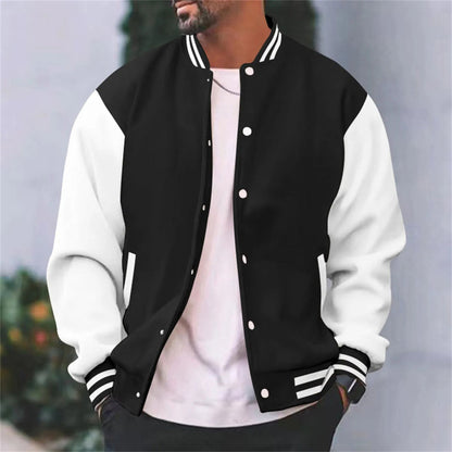 Varsity-Jacke – Lässige Baseball-Bomberjacke mit Knöpfen für Männer-HauteBerlin