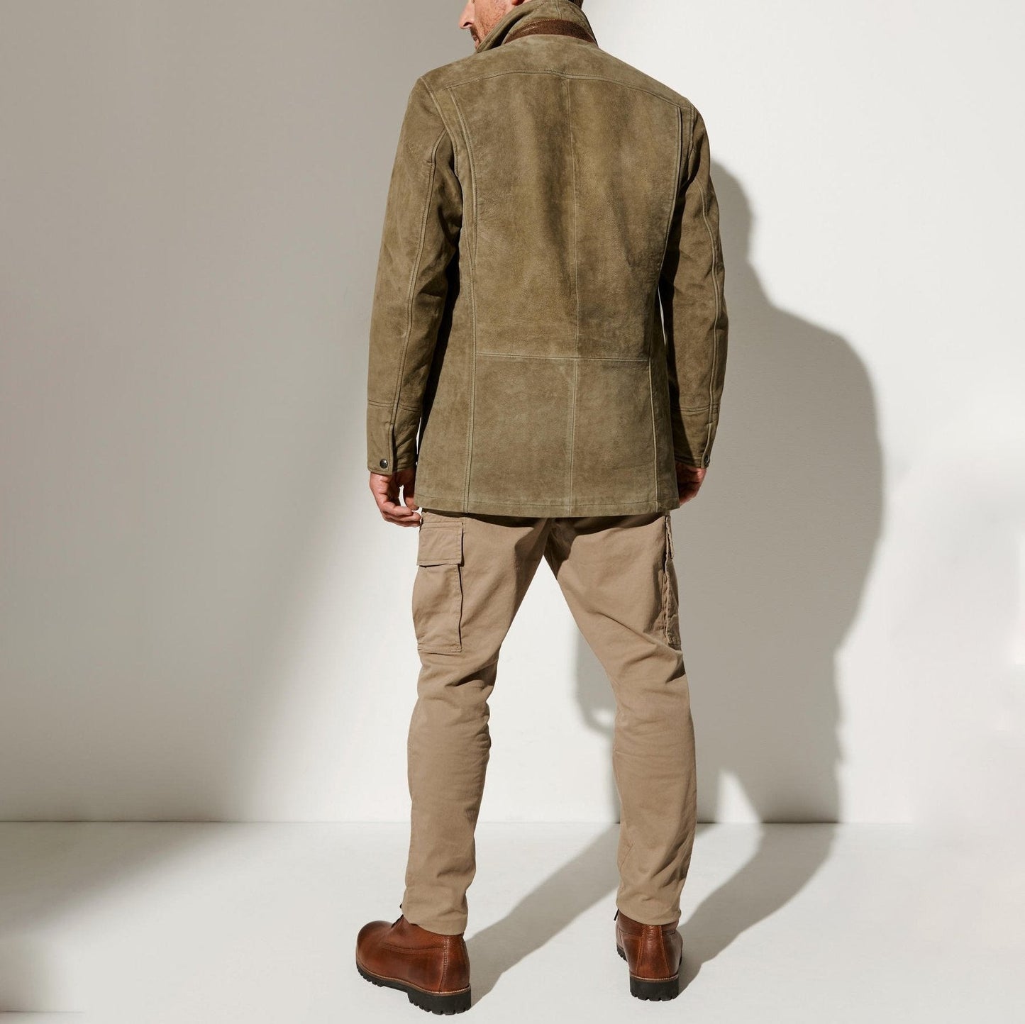 Vintage Jacke - Knopfleiste - Wildleder - Herbstjacke - Herrenjacke-HauteBerlin
