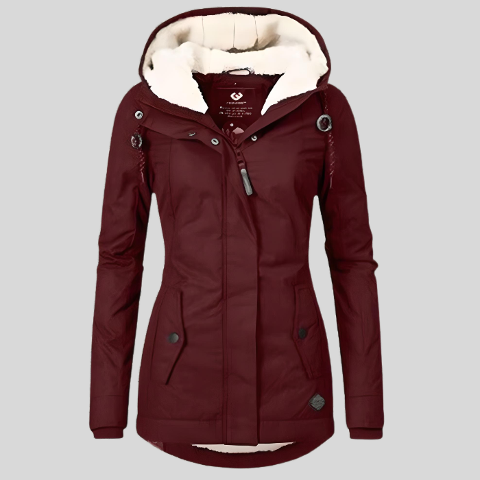 Wasserdichte Jacke – mit Kapuze – mit Fleecefutter – Regenjacke – Winterjacke für Frauen-HauteBerlin
