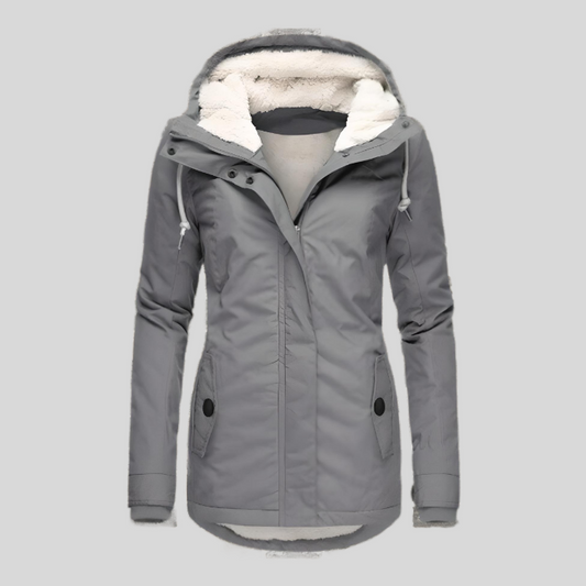 Wasserdichte Jacke – mit Kapuze – mit Fleecefutter – Regenjacke – Winterjacke für Frauen-HauteBerlin