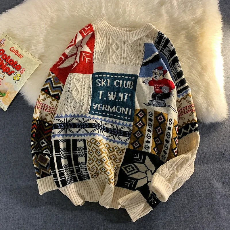 Weihnachts-Pullover – kuscheliger, locker sitzender, gestrickter Weihnachtspullover-HauteBerlin